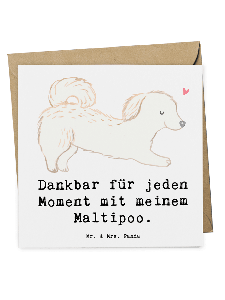 Deluxe Karte Maltipoo Moment mit Spruch in Weiß