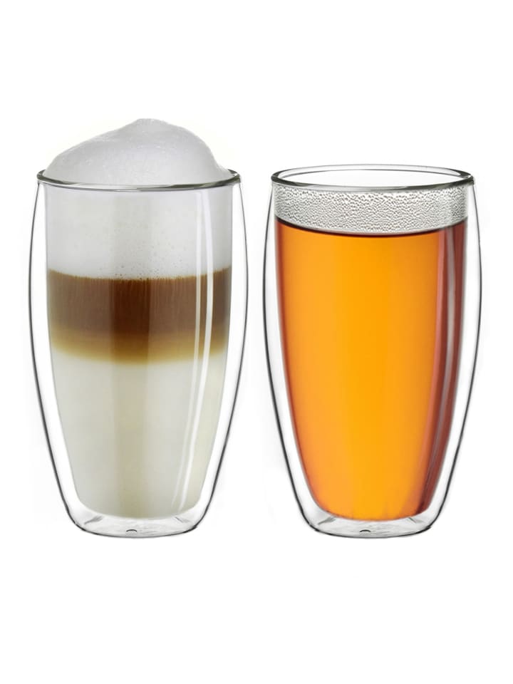 2er Set Doppelwandgläser s-hoch, 250ml Glas