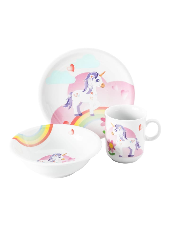 3-tlg. Kindergeschirr Set Compact Mein kleines Einhorn in Bunt