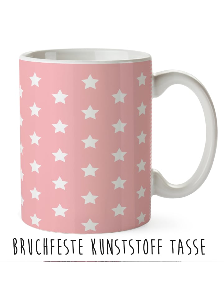 Becher Einhorn Dankeschön mit Spruch in Rot Pastell