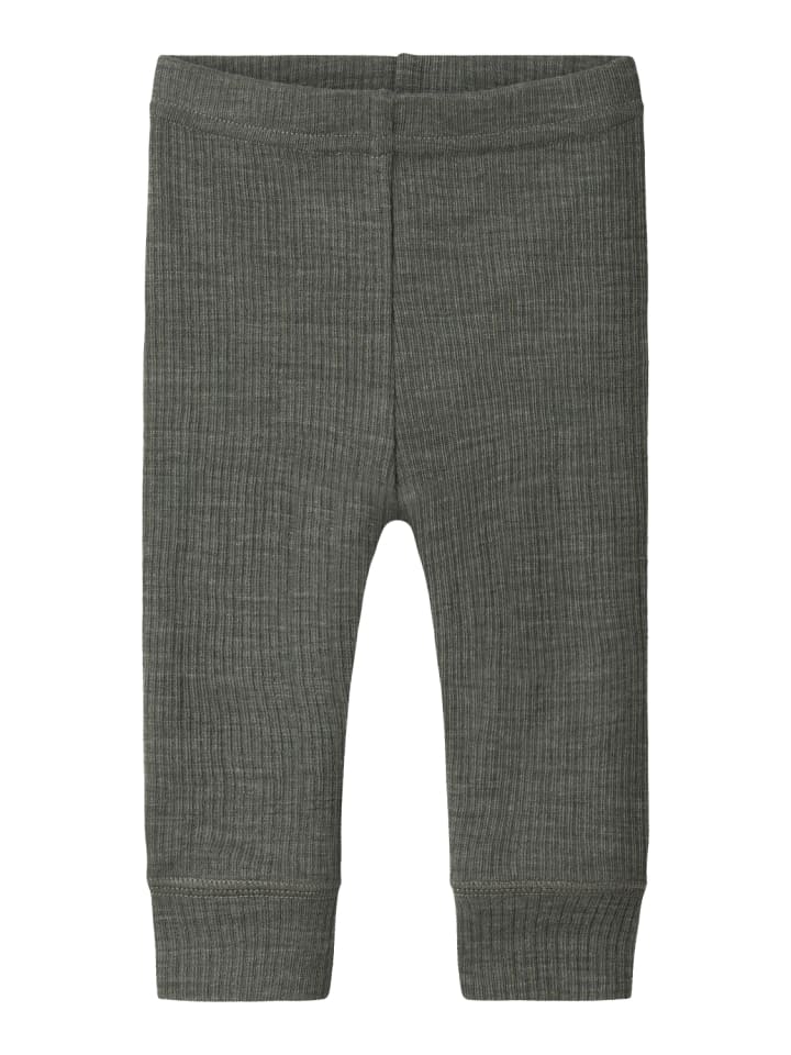 Woll-Leggings NBNWAX WOOL RIB LEGGING in mulled basil