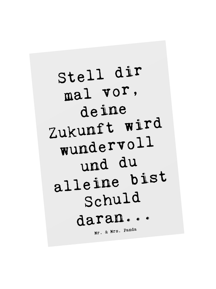 Postkarte Spruch Mutig zu sich selbst stehen mi... in Weiß