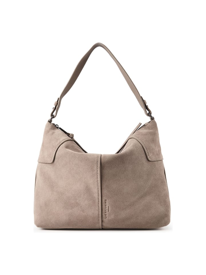 Mila Schultertasche Leder 37.5 cm neutral grey
