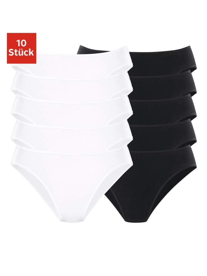 Bikinislip in weiß, schwarz