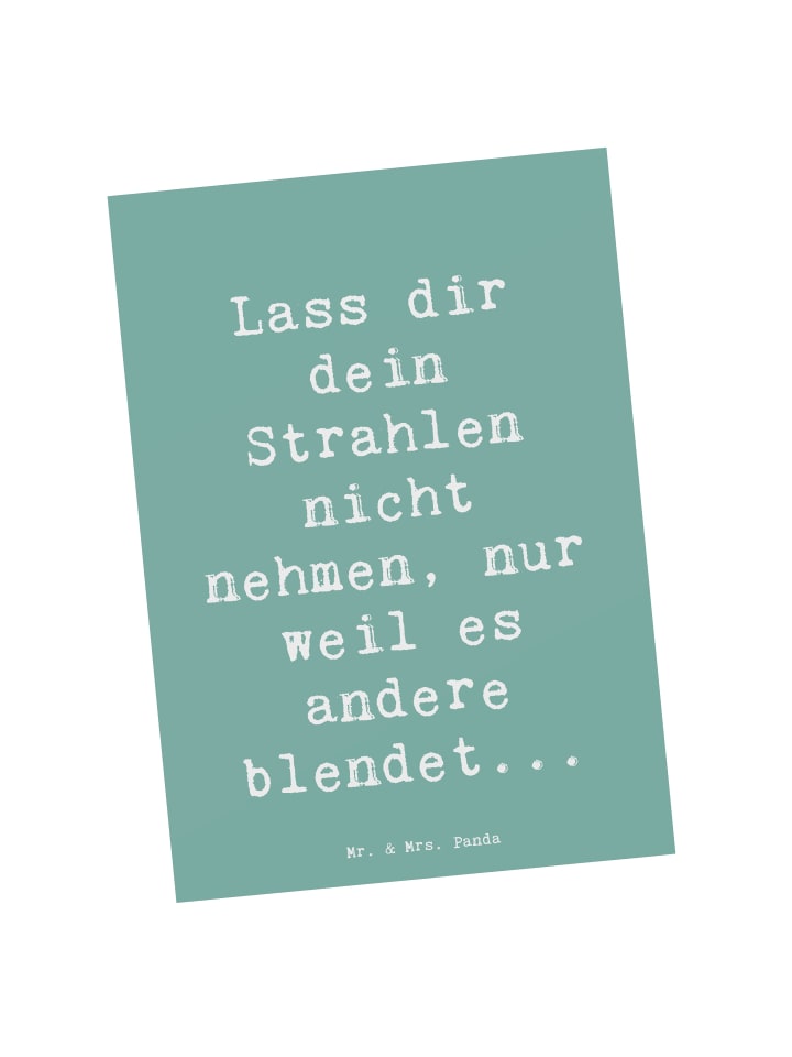 Grußkarte Spruch Selbstvertrauen Strahlen mit S... in Meeresbrise