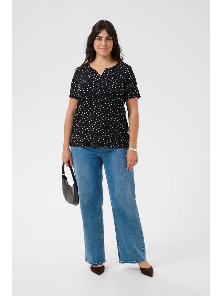 T-Shirt kurzarm KCmella Regular fit in Black Deep/Chalk Dot