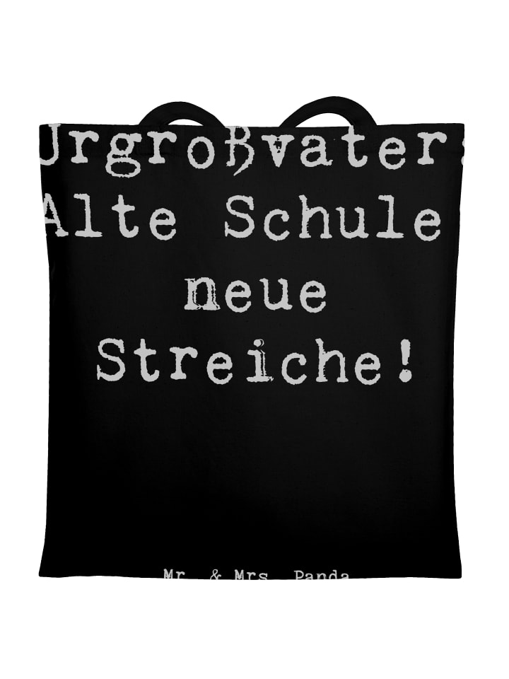 Tragetasche Urgroßvater Späße mit Spruch in Schwarz