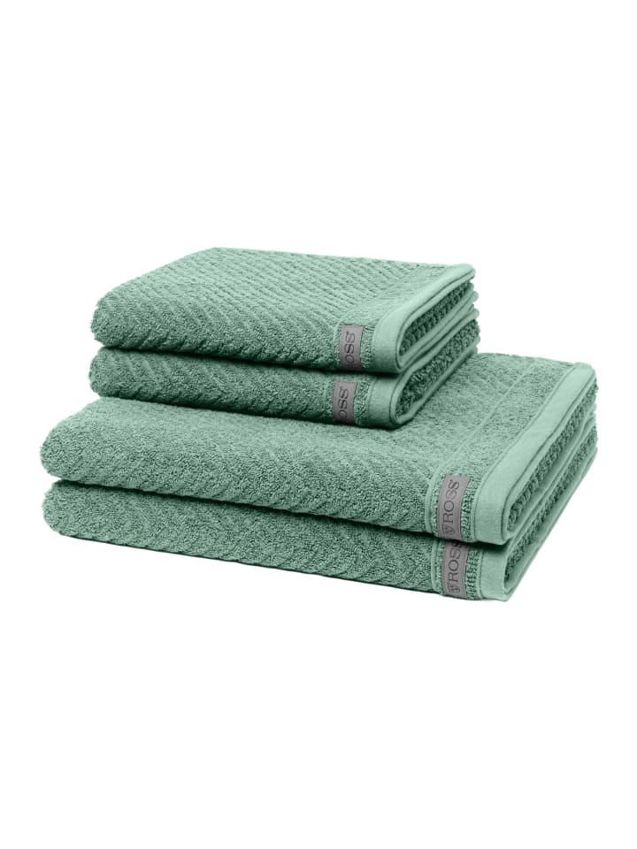 2 X Handtuch 2 X Duschtuch im Set Smart in Schilf