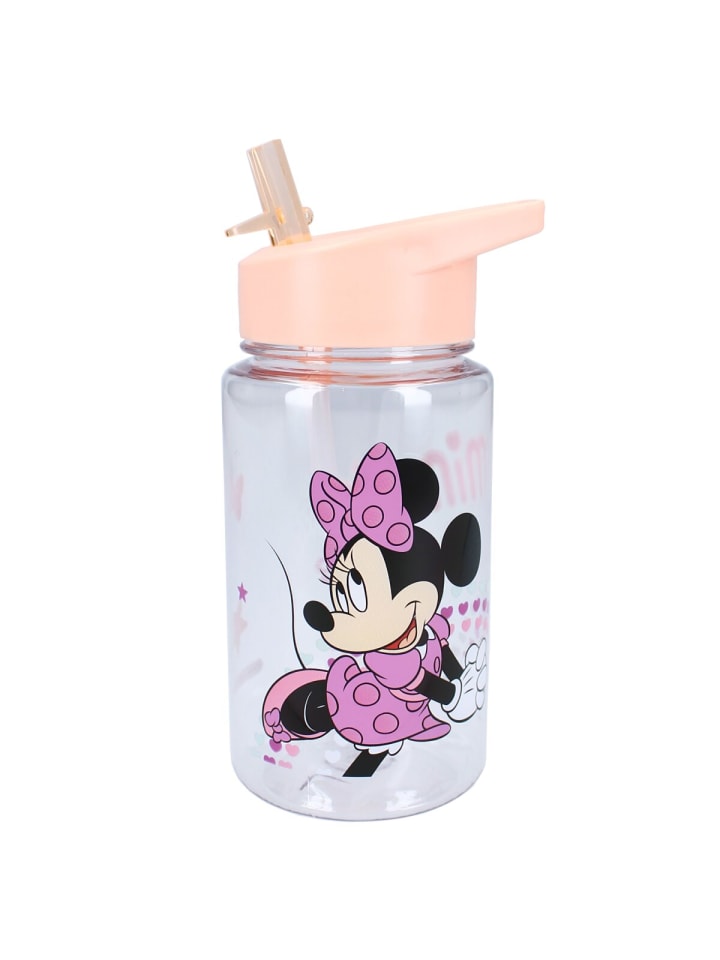 Disney Minnie Mouse Flasche Trinkflasche 450 ml Transparent in Rosa