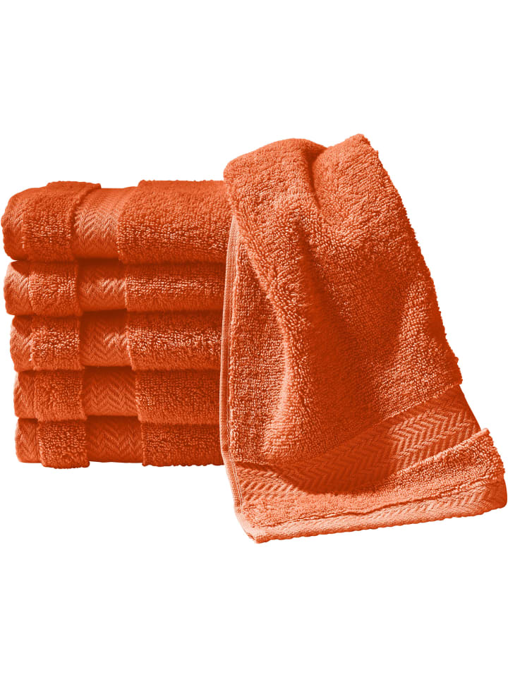 Frottier Gästetuch 6er-Pack Friedrichshafen in orange