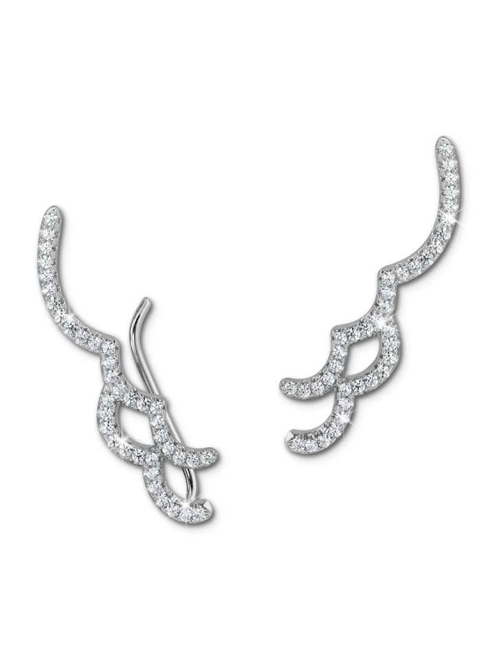 Ohrringe 925 Sterling Silber Ear Cuff Welle Ohrklemme