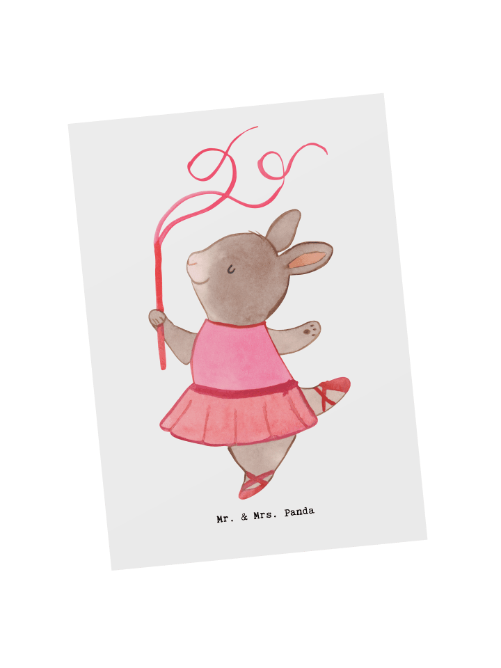 Postkarte Balletttänzerin Herz ohne Spruch in Weiß