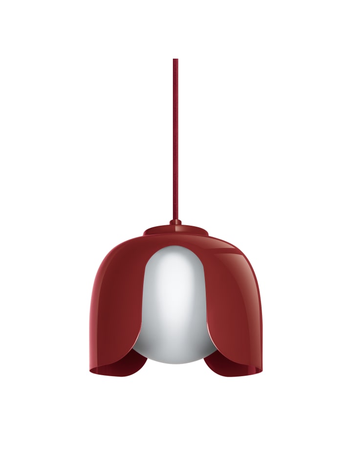 Decor Corolle Pendelleuchte E27 Rot Metall Glas