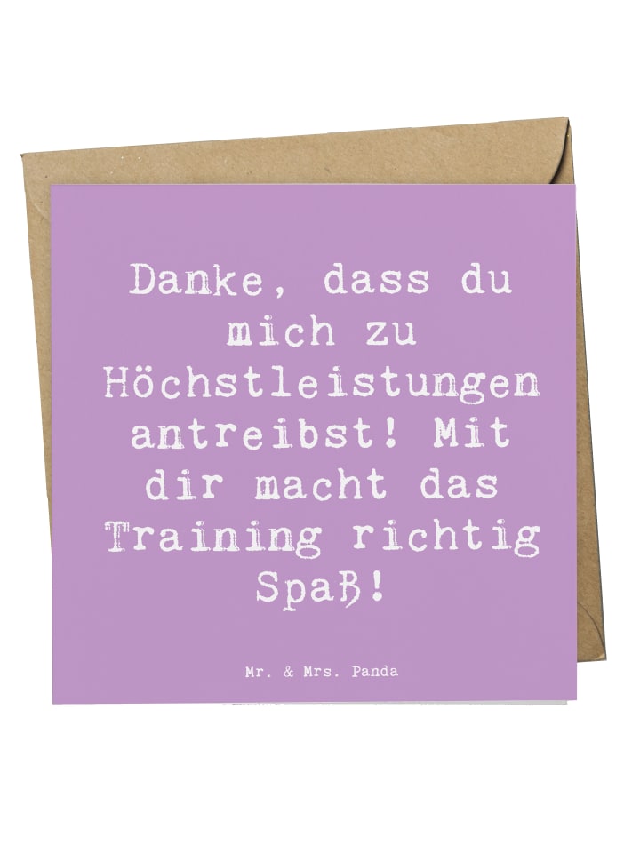 Klappkarte Spruch Motivierender Fitness-Trainer... in Lavendeltraum
