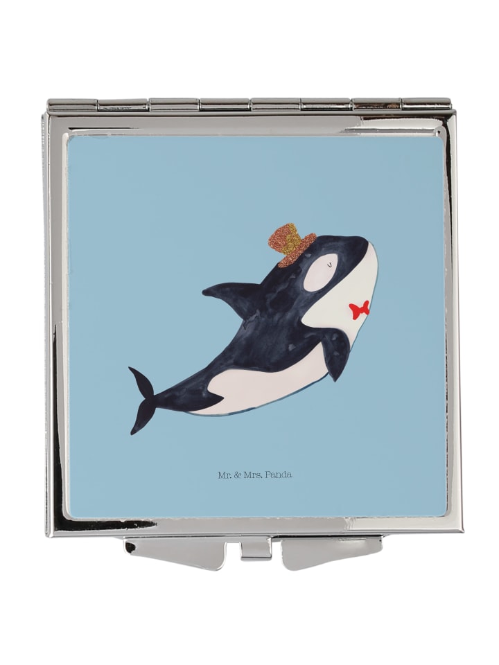 Kosmetikspiegel Orca Zylinder ohne Spruch in Blau Pastell