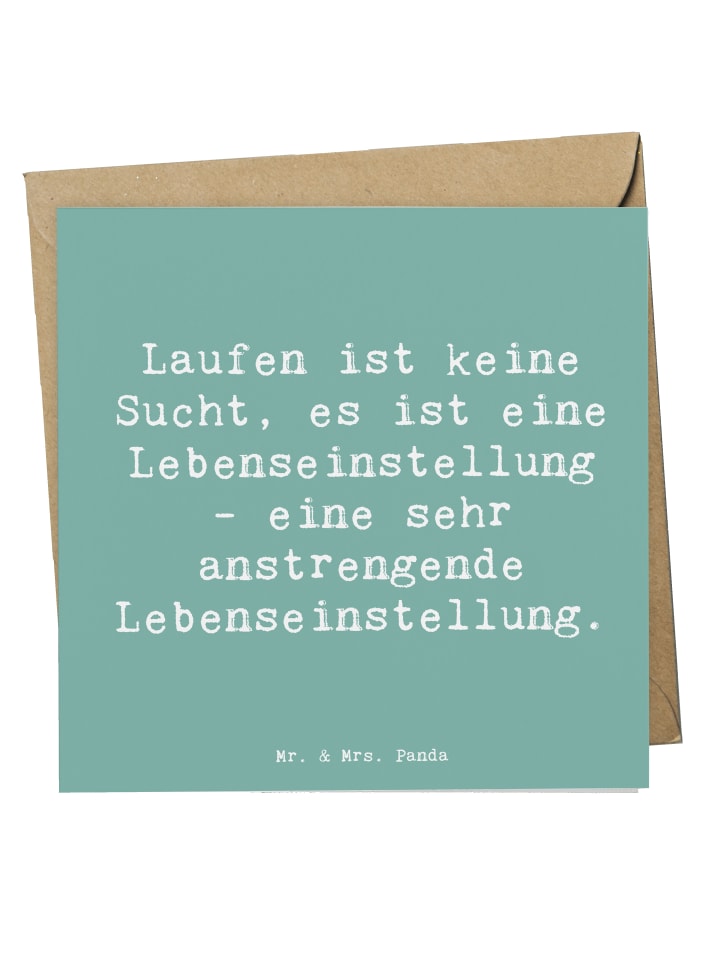 Grußkarte Spruch Laufen Lebensstil mit Spruch in Meeresbrise