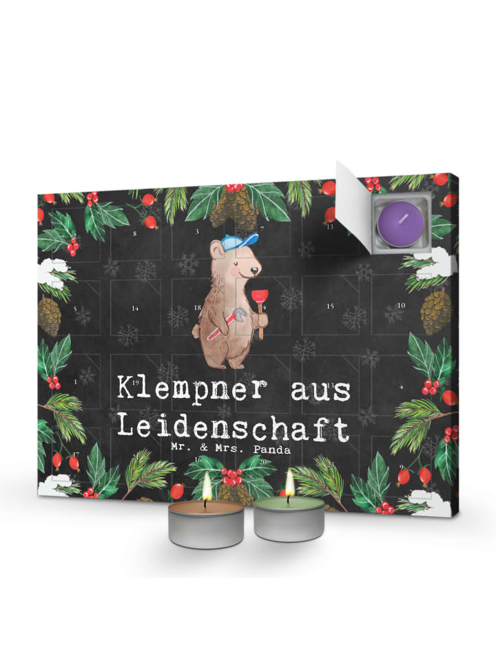 Adventskalender Klempner Leidenschaft mit Spruch in Kreidetafel