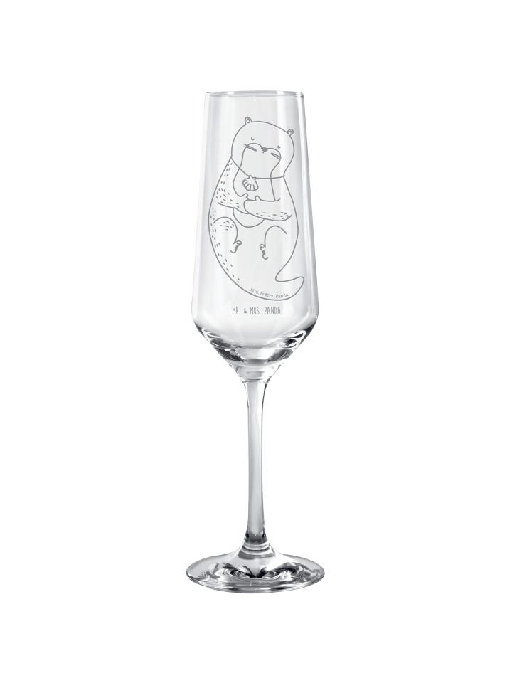 Sektglas Otter Muschel ohne Spruch in Transparent