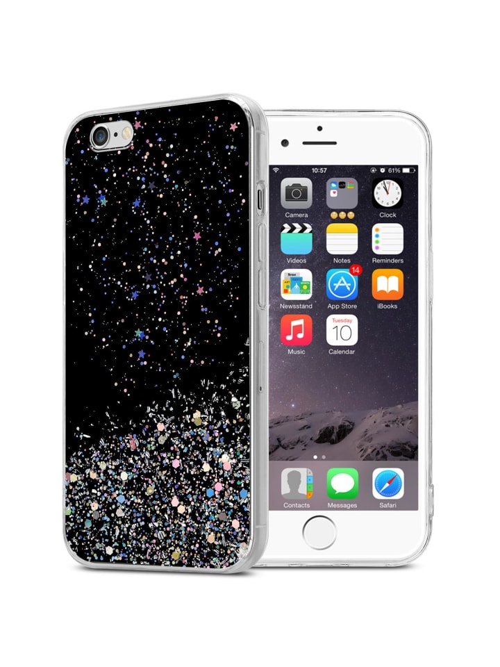 Hülle für Apple iPhone 6 PLUS / 6S PLUS Glitter in Schwarz mit Glitter