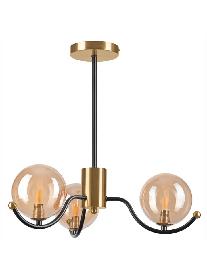 Deckenlampe (B)48 x (L)48 x (H)48.5 cm in Gold Schwarz