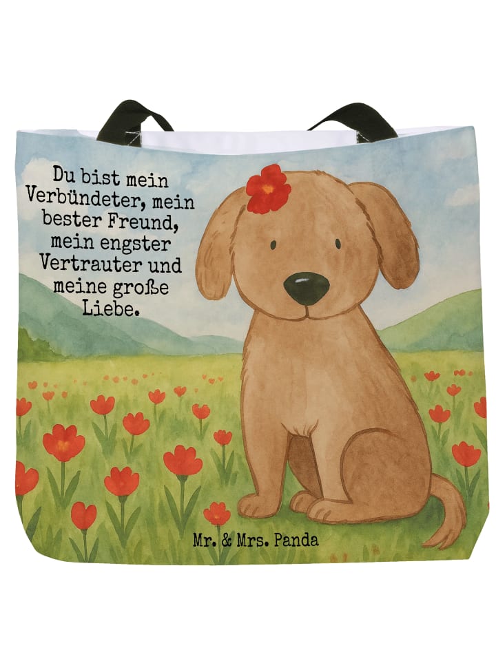 Tasche Hund Dame Design mit Spruch in Weiß