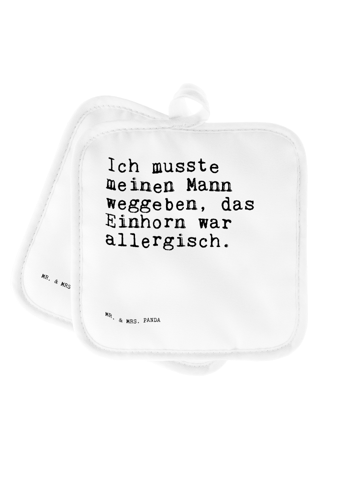 Topflappen Ich musste meinen Mann... mit Spruch in Weiß