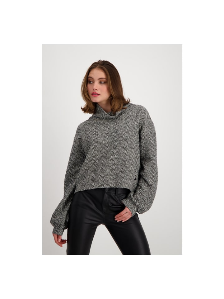 Sweatshirt in schwarz gemustert