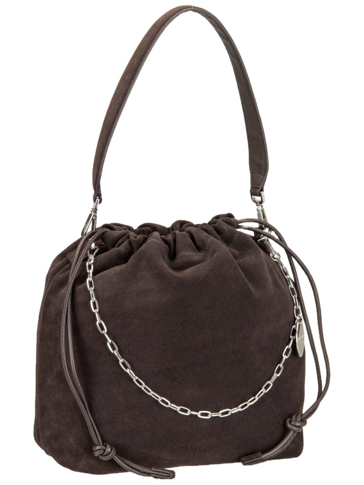 Handtasche Lya II Hobo M Hydro Suede in Deep Soil