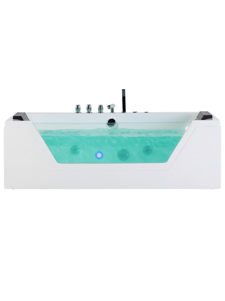 5-tlg Whirlpool Badewannen SAMANA in Weiß/Schwarz/Silber