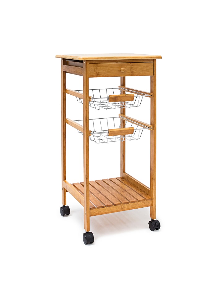 Küchenrollwagen in Natur - (B)37 x (H)80,5 x (T)37 cm
