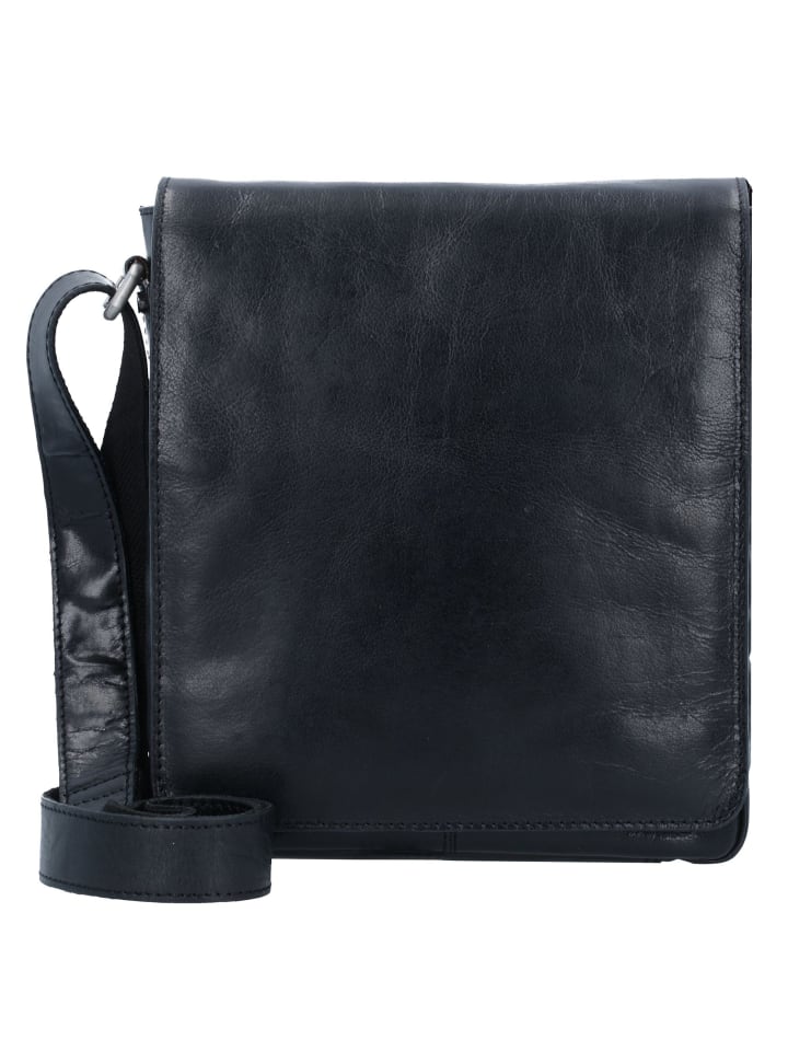 Cambridge Umhängetasche Leder 23 cm schwarz