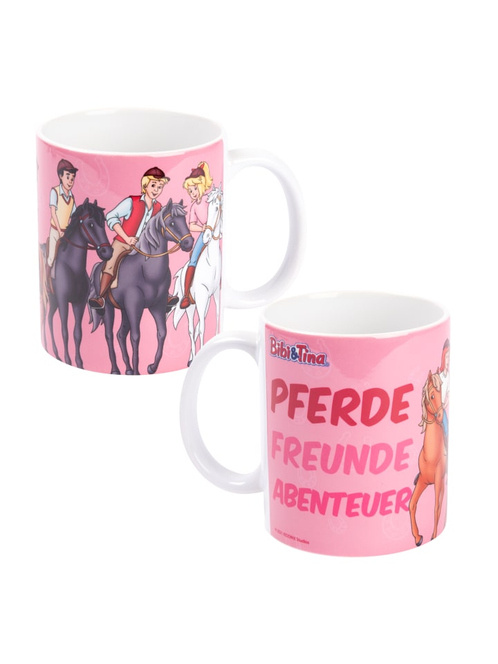 Bibi und Tina Tasse - Pferde, Freunde, Abenteuer 320 ml in rosa