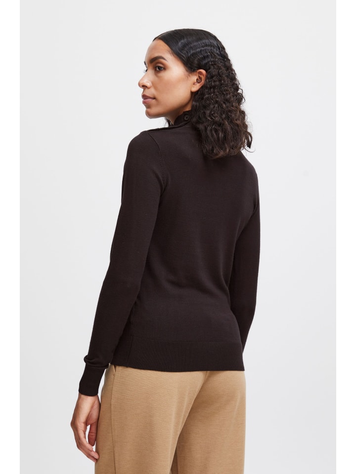 BYMMPIMBA1 BUTTON JUMPER - KNIT Tight fit in Black