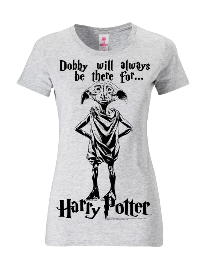 T-Shirt Dobby Will Always Be There For in grau-meliert