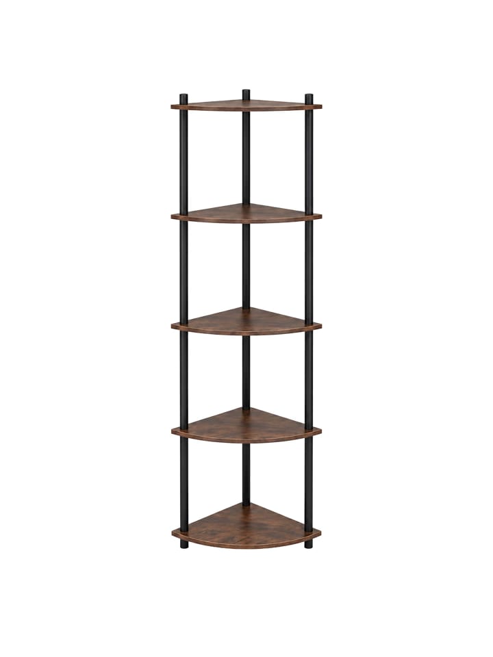 Eckregal Braun/ Schwarz - (B)38 x (H)125 x (T)25 cm