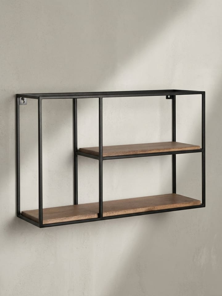 Schweberegal Mango Massivholz, 60x40x18 cm, Industrial Design