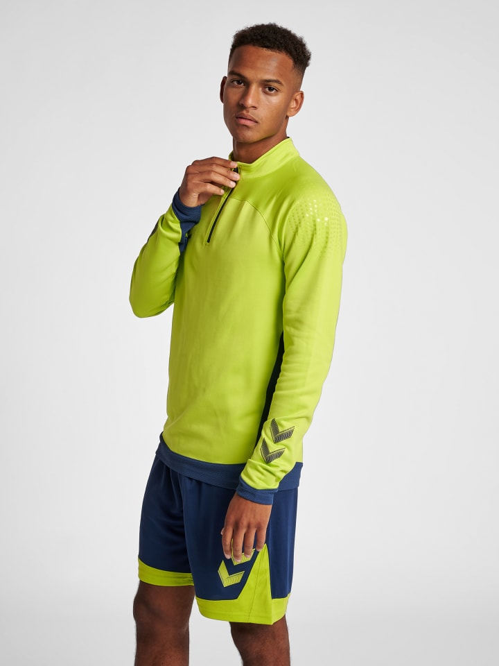 Halbreißverschluss Jacke Hmllead Herren in LIME PUNCH