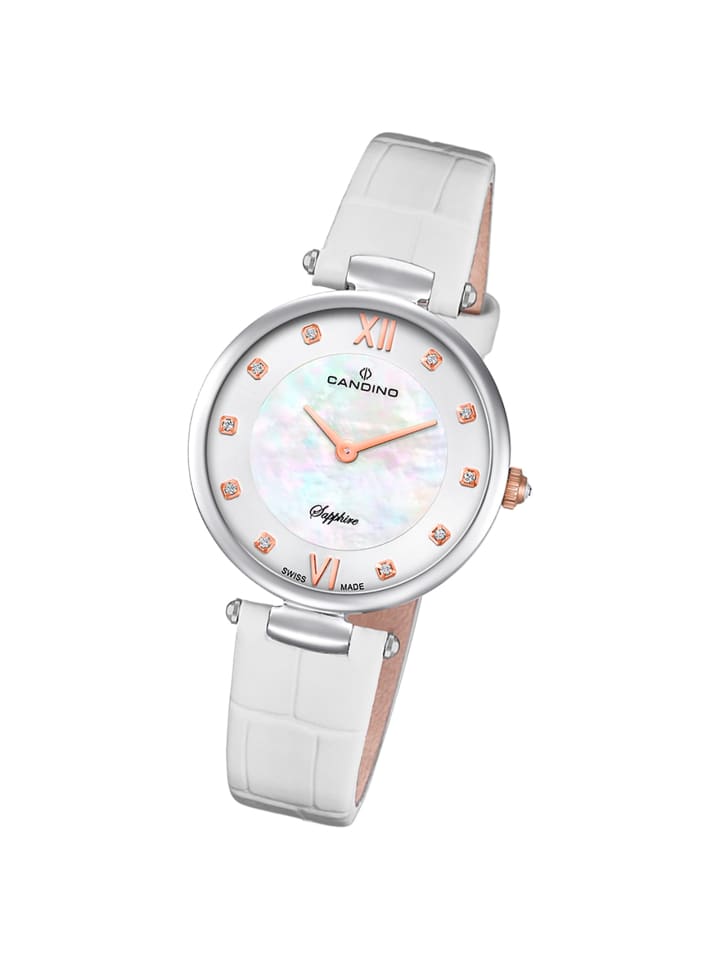 Analog-Armbanduhr Candino Elegance weiß klein (ca. 30mm)