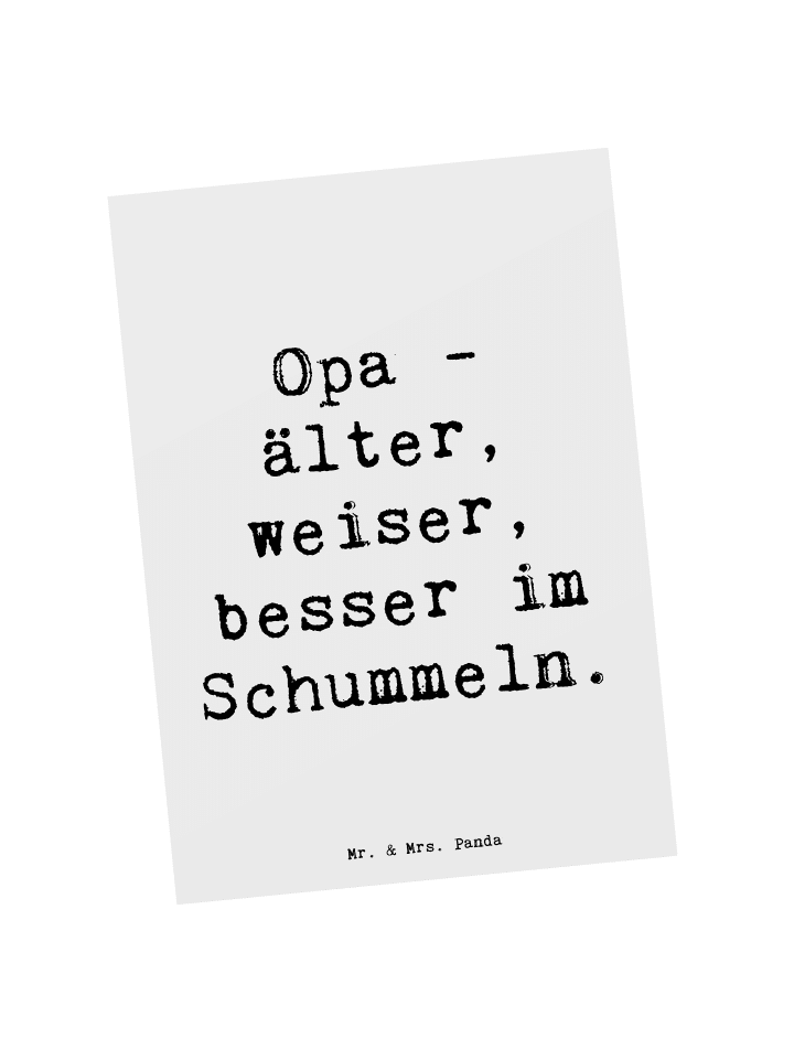 Postkarte Opa Weisheit mit Spruch in Weiß
