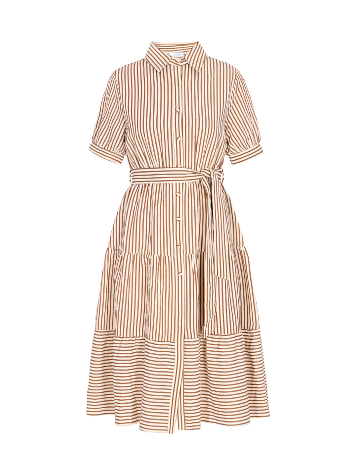 Women Dress in brown offwhite