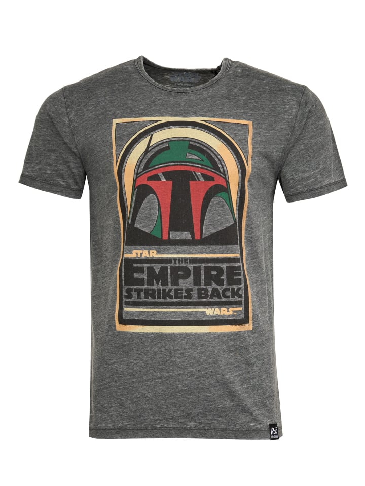 T-Shirt Star Wars Boba Fett Empire Strikes Back in dunkelgrau
