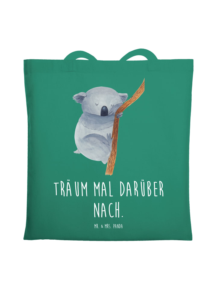 Shopping Tasche Koalabär mit Spruch in Mint