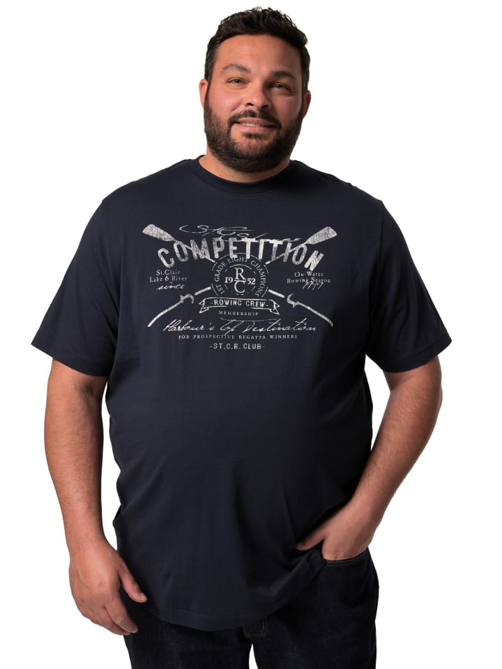 Kurzarm T-Shirt in navy blau