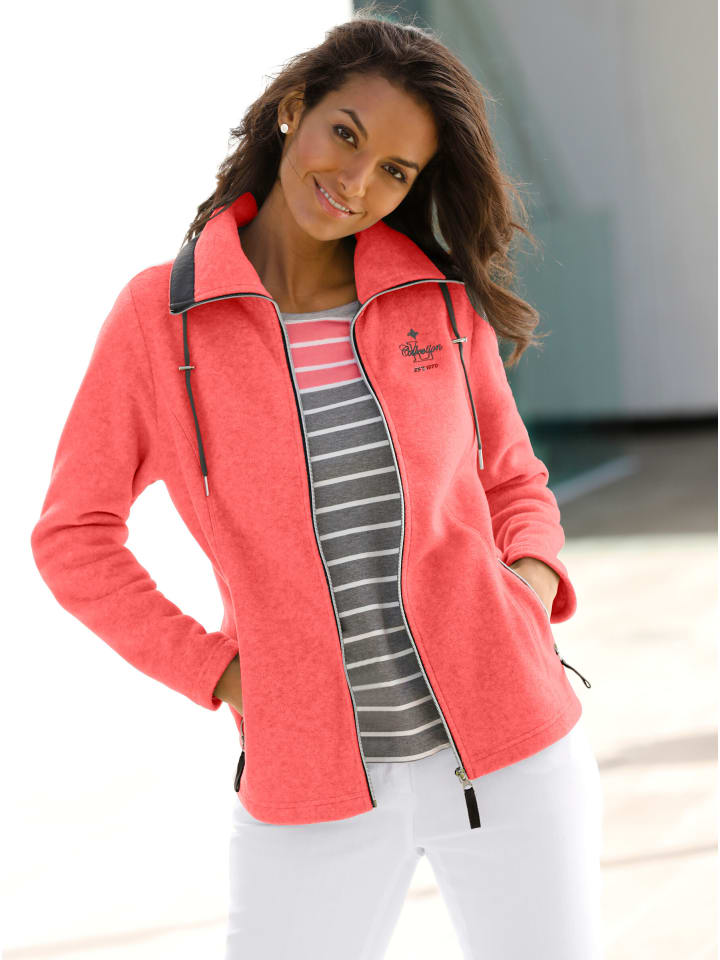 Fleece-Jacke in koralle