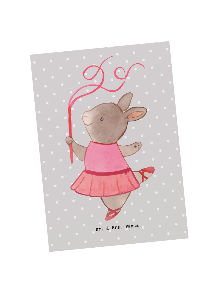 Postkarte Balletttänzerin Herz ohne Spruch in Grau Pastell