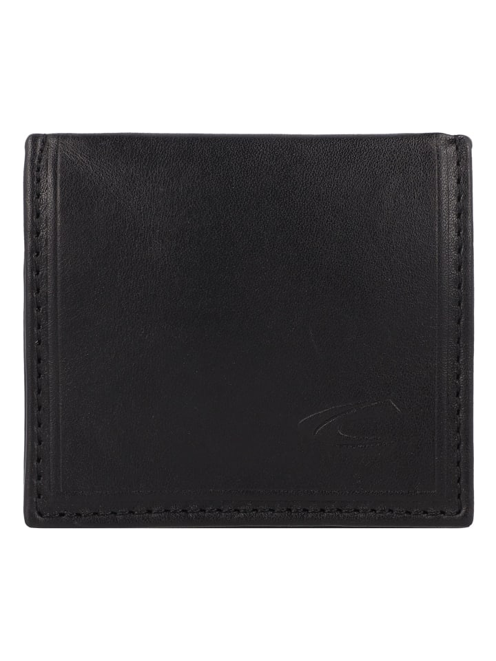 Wood Geldbörse Leder 8 cm black