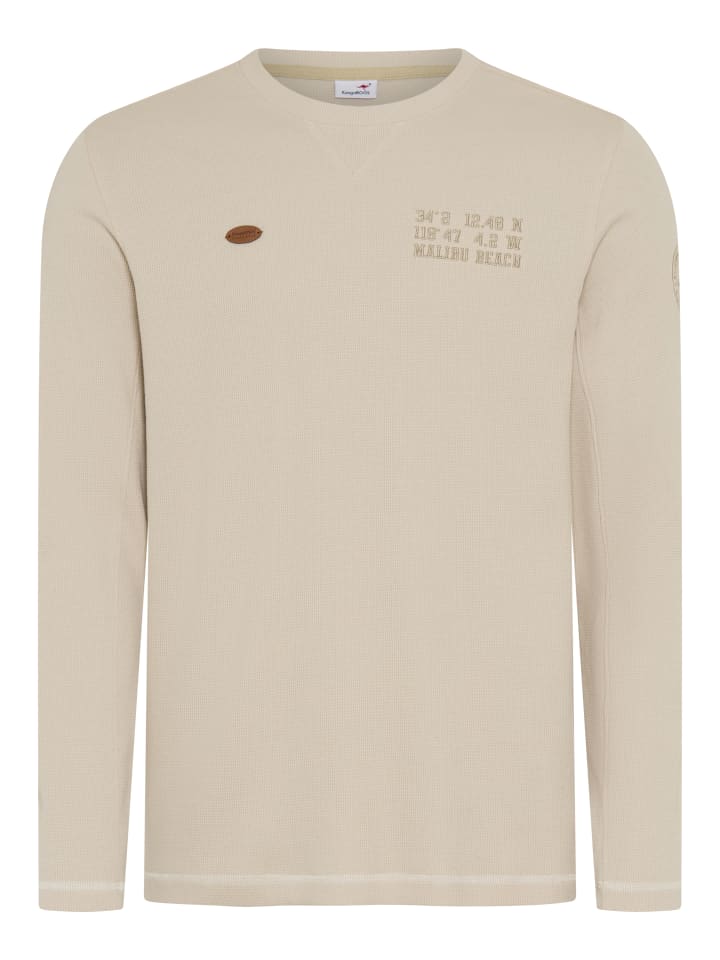 Langarmshirt in beige meliert
