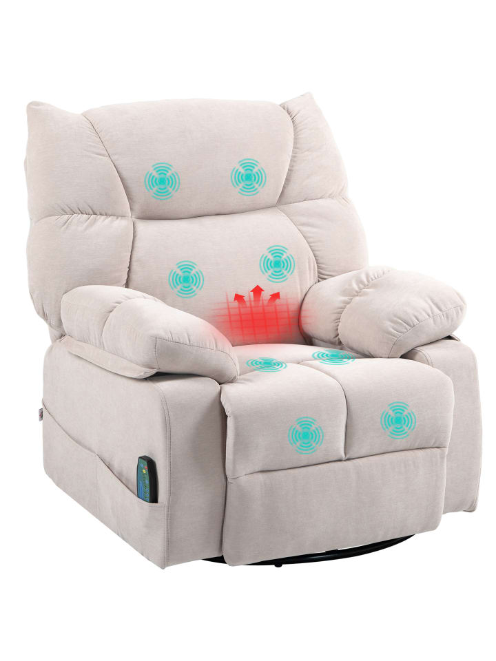 Massagesessel in Beige 98L x 90B x 98H cm
