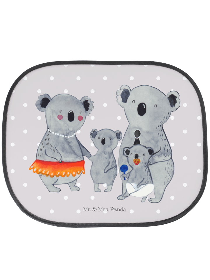 Sonnenschutz Auto Koala Familie ohne Spruch in Grau Pastell