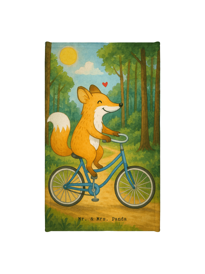 Gästehandtuch Fuchs Fahrrad fahren Design ohne ... in Weiß